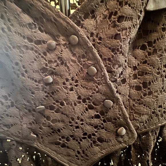 Betsey Johnson Black Lace Blouse with Bow Accents - Picture 2 of 5